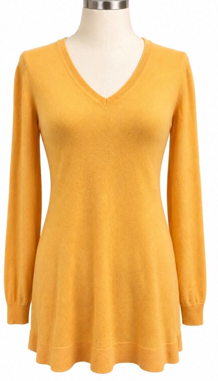 Nordstrom Collection 100% cashmere 2-ply tunic sweater button-back detail XS